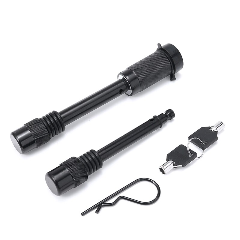 Ensemble de broches de verrouillage d&#39;attelage de remorque, accessoires de remorque, verrouillage de récepteur Extra Long noir avec un système de verrouillage à 2 clés 5/8 et 1/2 pouces