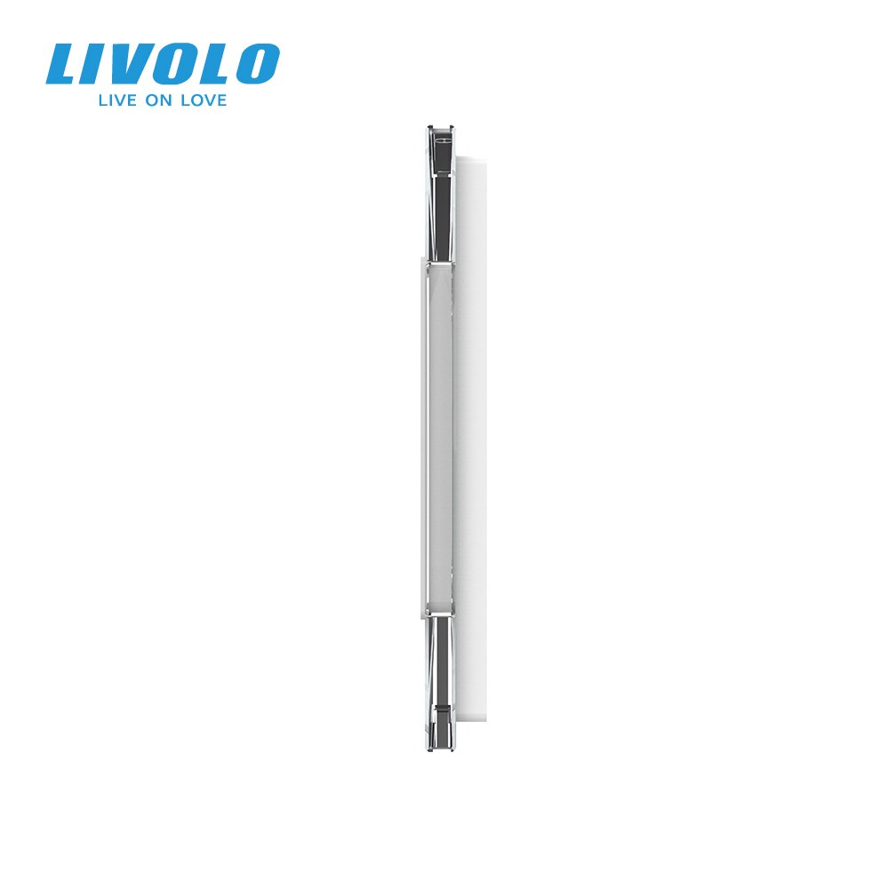 Livolo Wit Pearl Crystal Glass, 222Mm * 80Mm, Eu Standaard, 1Gang & 2 Frame Glass Panel,C7-C1/Sr/SR-11(4 Kleuren), alleen Panel, Geen Logo