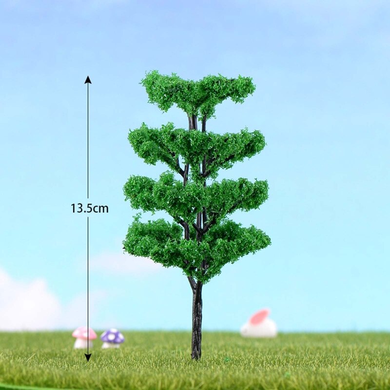 Kunstig plast træ model landskab jernbane dekoration bygning miniature landskab tilbehør: 4