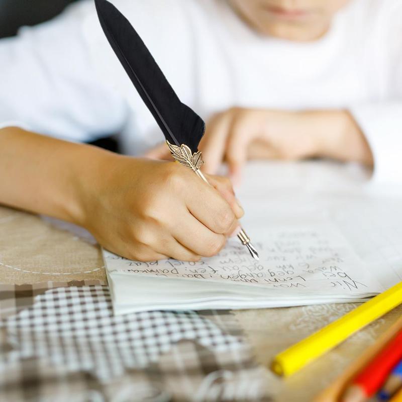 Retro Kalligrafie Veer Dip Pen Schrijven Inkt Set Vintage Quill Pen Vulpennen Briefpapier Geschenkdoos Verjaardagscadeautjes