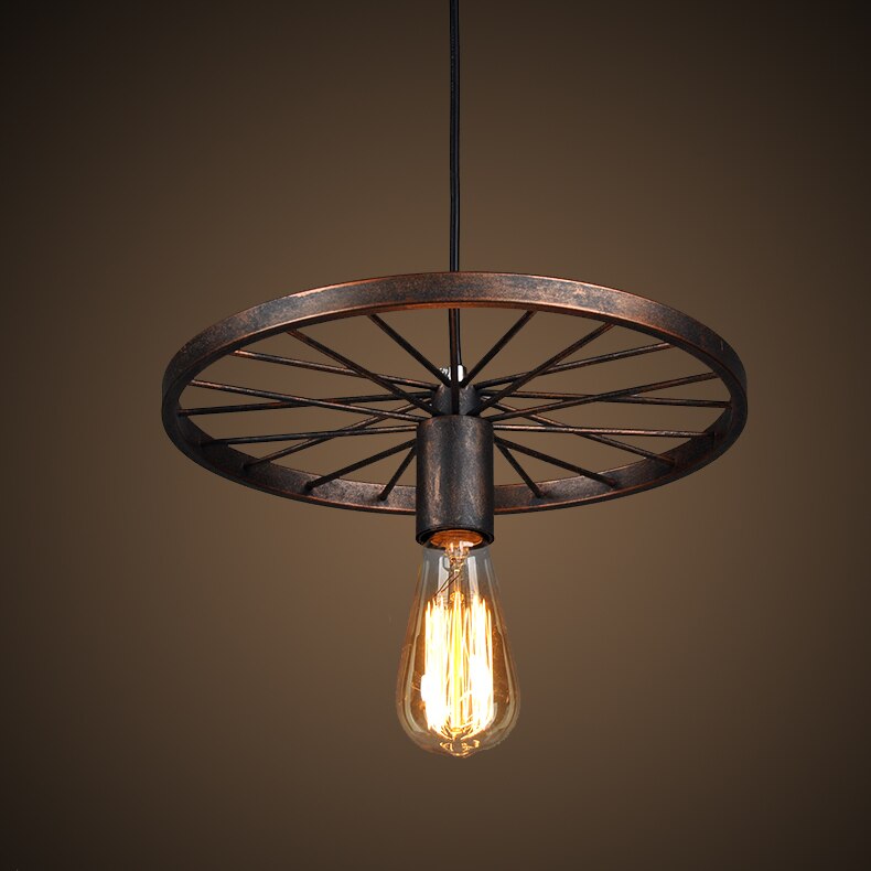 Vintage lysekroner amerikansk jern loft industrielle hjul spisestue lys led lampe til kaffe hall bar lysekrone