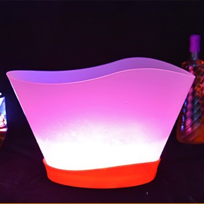 12L LED Rechargeable Ice Buckets Color Changing Wine whisky Cooler boat shaped Champagne Beer Holder Bar/Home/Wedding/Night club: Pink
