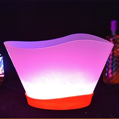 12L Led Oplaadbare Emmers Ijs Kleur Veranderende Wijn Whisky Koeler Boot Vormige Champagne Bier Houder Bar/Home/Bruiloft/Night Club: Roze