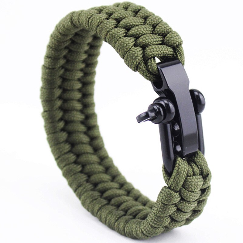 Polsband Wrap Heren Paracord Survival Armband Met Roestvrij Staal D-sluiting-Verstelbare Size Fits Polsen Bileklik Bilezik: C