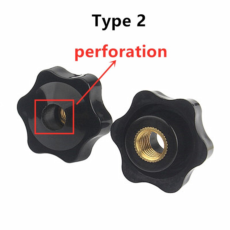 M4 M5 M6 M8 M10 M12 Pflaume Bakelit Hand Straffen Muttern Griff Gewinde Stern Mechanische Schwarz Thumb Muttern Spann Knob manuelle Muttern: M8 32 5pcs / Perforated