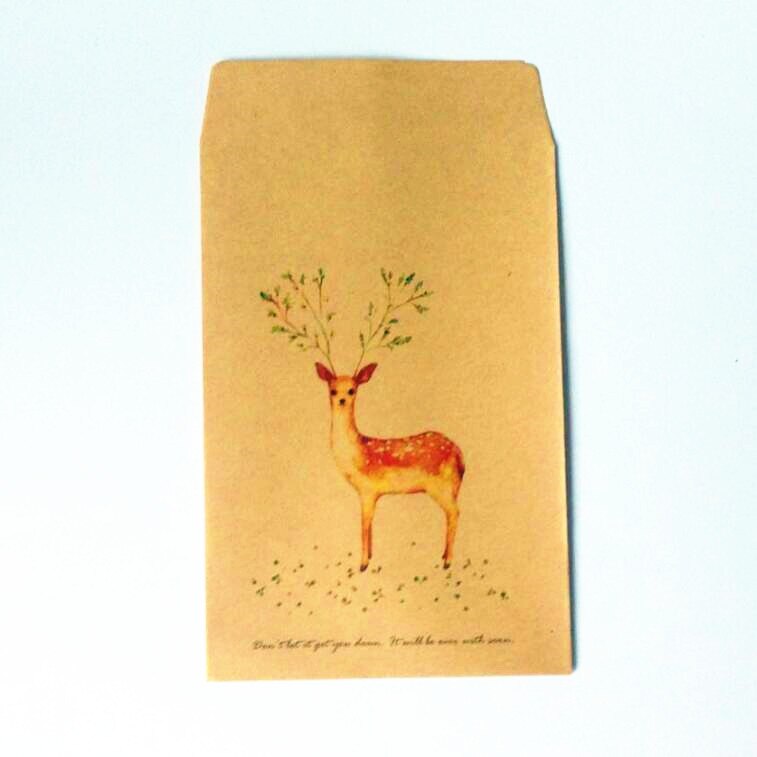 10pcs/lot cute Deer series kraft paper envelopes letter Paper Envelope Craft post vitations for office school: Forest Deer