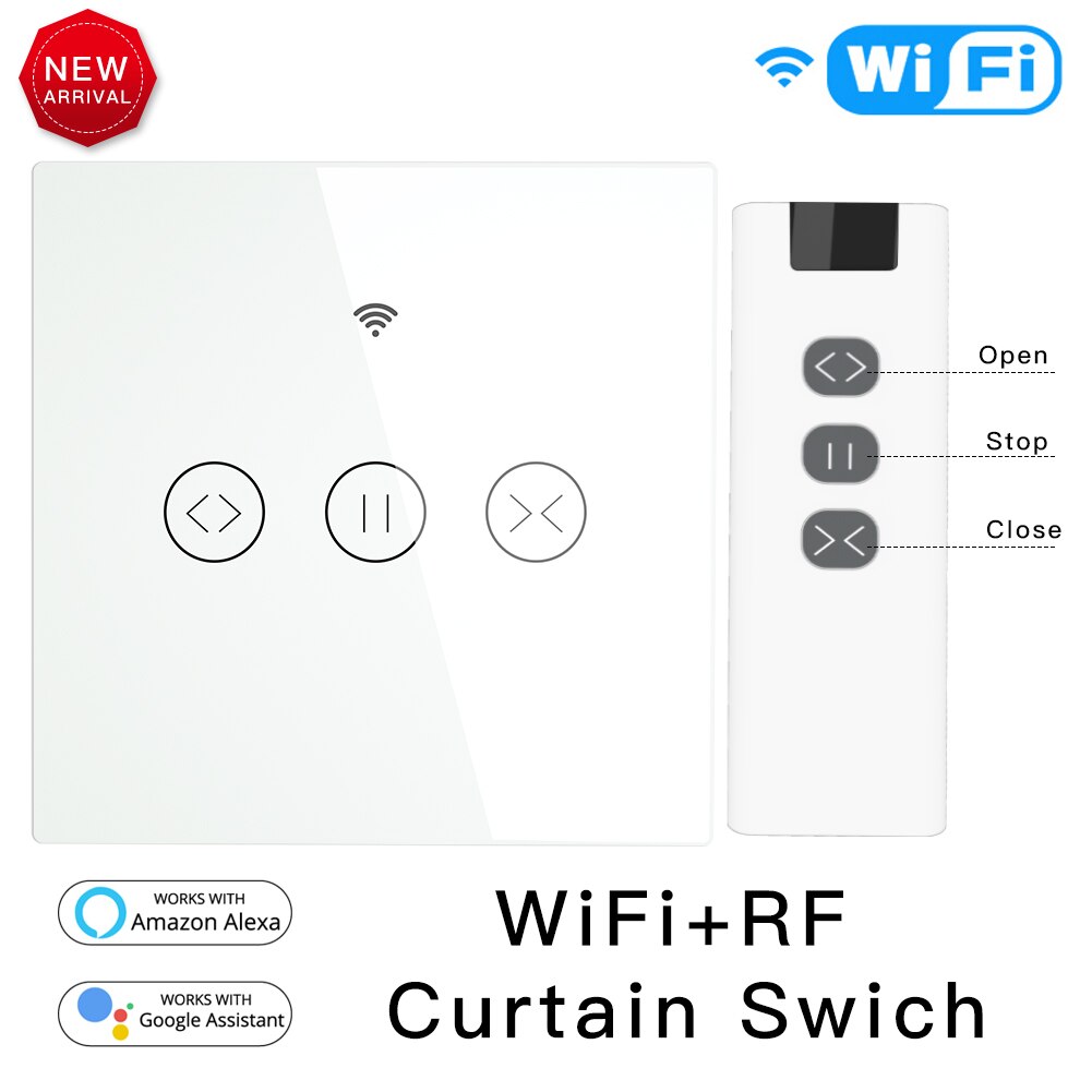 Rf wifi smart touch gardin persienner rulleskodder switch tuya smart life app fjernbetjening, arbejde med alexa ekko google hjem: Sæt