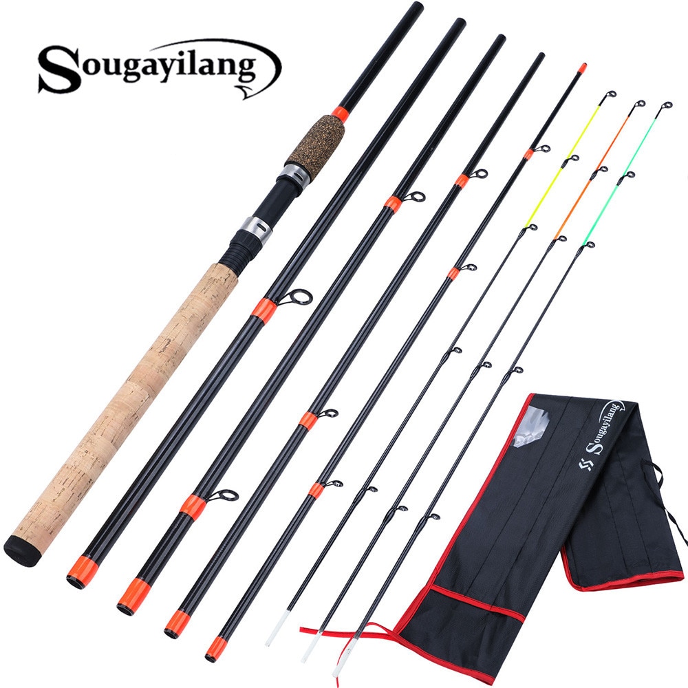 Sougayilang 3m L M HPower Fishing Rod 6 Section Feeder Rod Ultralight Weight Carbon Spinning Travel Rod Fishing Tackle De Pesce