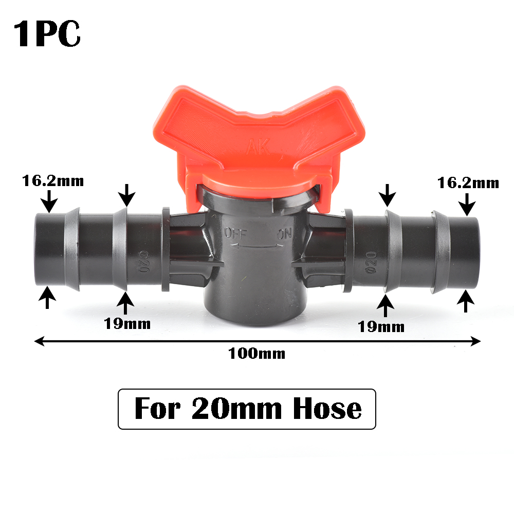 Miniature Plastic Shut Off Coupling Valve Connectors for 4/7 8/11 10/16/20/25mm Hose Garden Water Irrigation Pipe Adaptor Barb: F