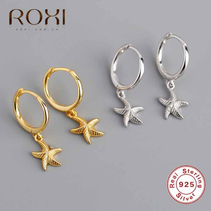 Roxi Brincos Zeester 925 Sterling Zilver Opknoping Stud Oorbellen Voor Vrouwen Beach Piercing Oorbellen Zomer Sieraden