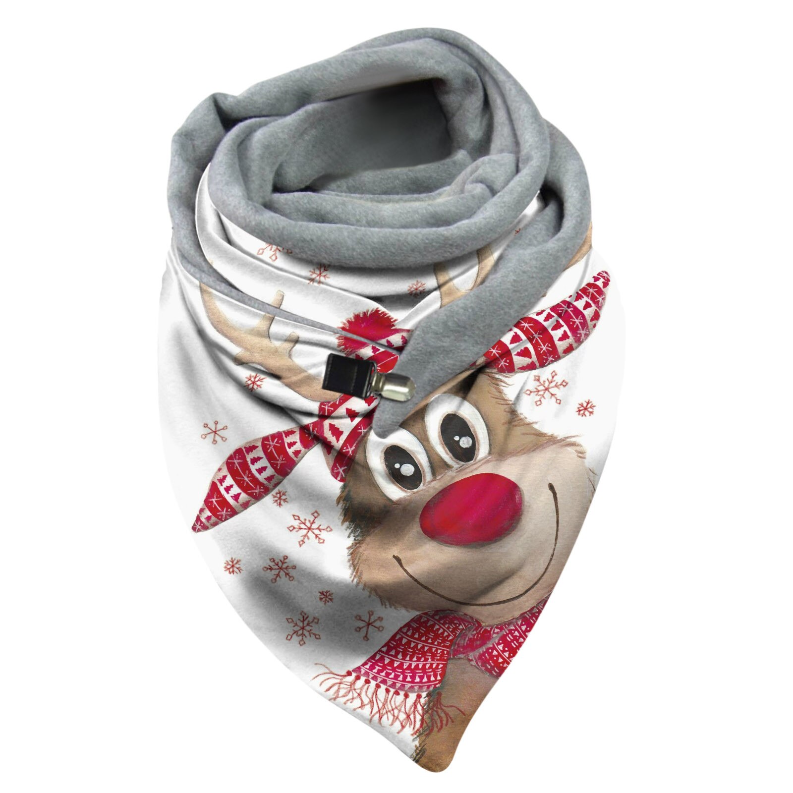 Kvinder juletryk tørklæde multifunktionelt sjal tørklæde knap tørklæde damer soild dot neck gamacher vinter wrap #35: F