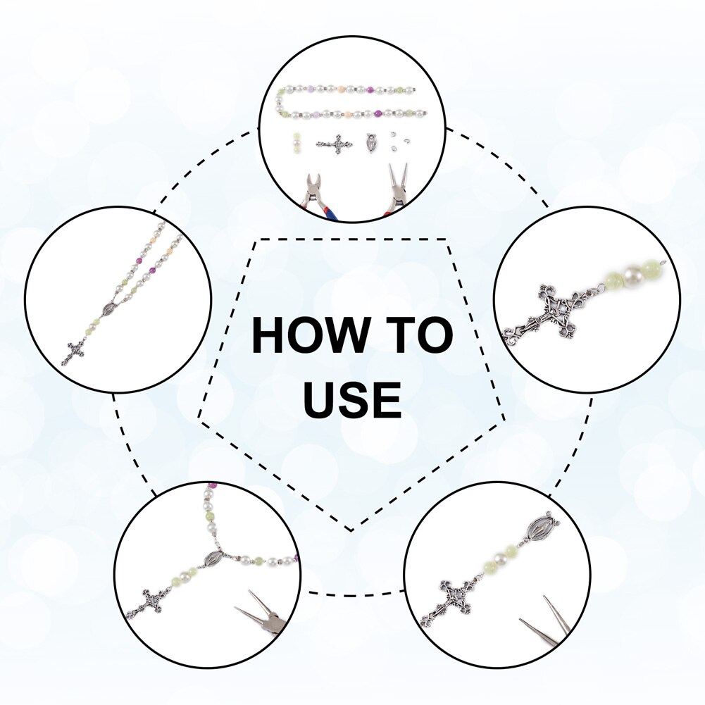 10 Sets Rozenkrans Kruis En Center Sets Voor Rozenkrans Kralen Ketting Maken, legering Crucifix Cross Hangers En Virgin Links Loodvrij