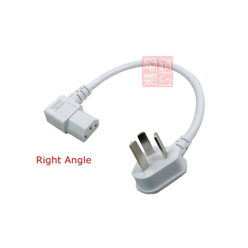 Black IEC 320 C14 male to Elbow IEC 60320 C13 female Right angled Power short Cable cord 20cm for hanging wall LCD TV projector
