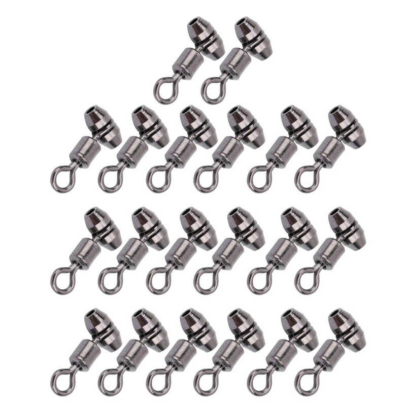 20Pcs Vissen Wartels 3-Way Swivel S/M/L Koper Draaibare Haak Gear Connector Vissen Connector draaibare Haak Voor Karpervissen