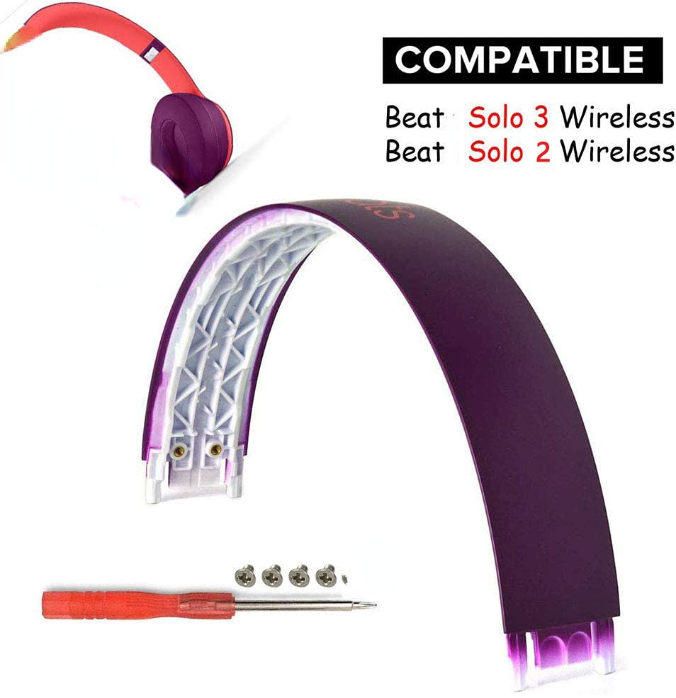 Replacements Beat Solo 3 3.0 Head-mounted Headphone Top Arch Headband Repair Spare Parts with Screws and Screwdriver: Claret