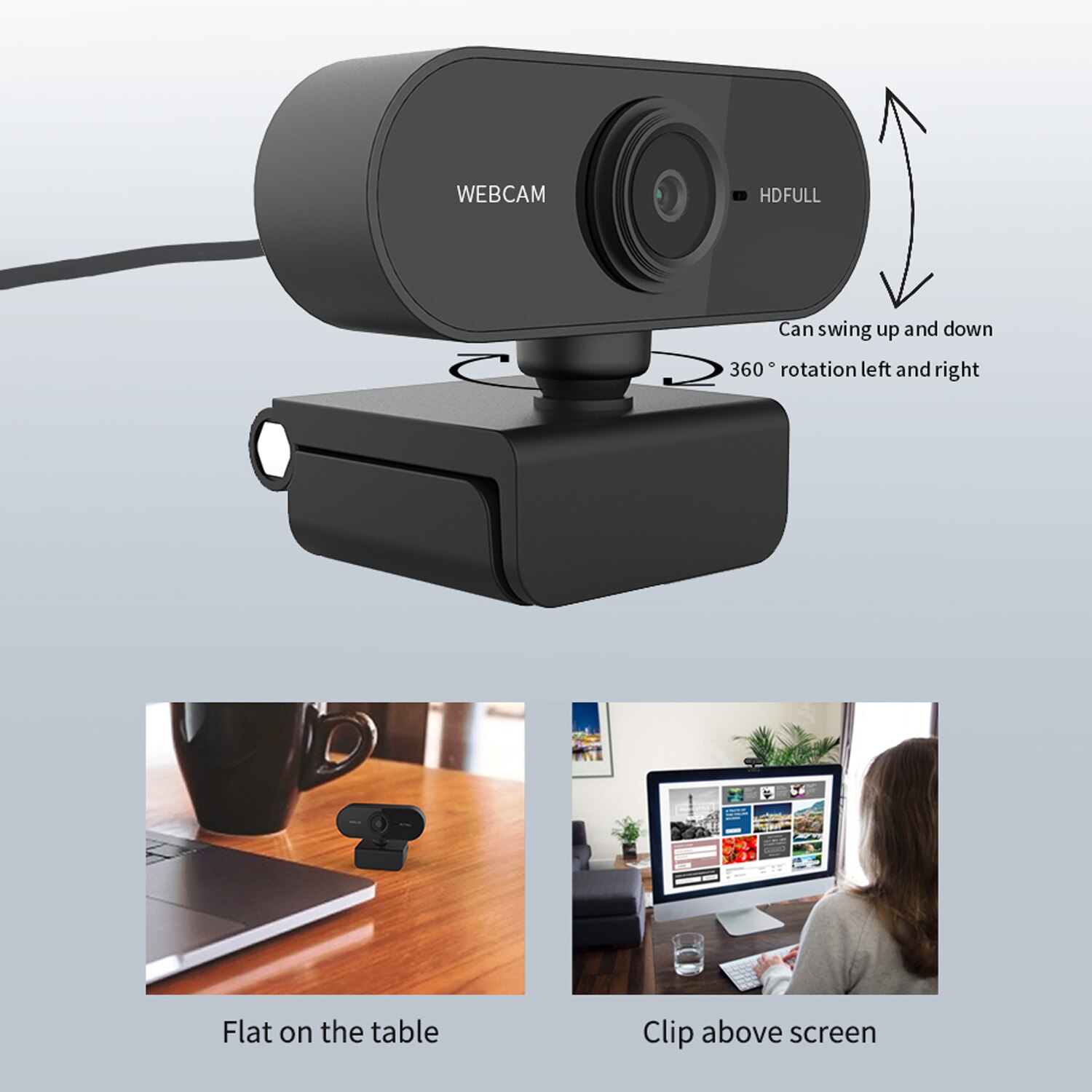 Full HD USB 2.0 Webcam 1080P Web Camera Built-in Stereo Microphone 1920 x 1080p USB Computer Webcam For PC Laptop