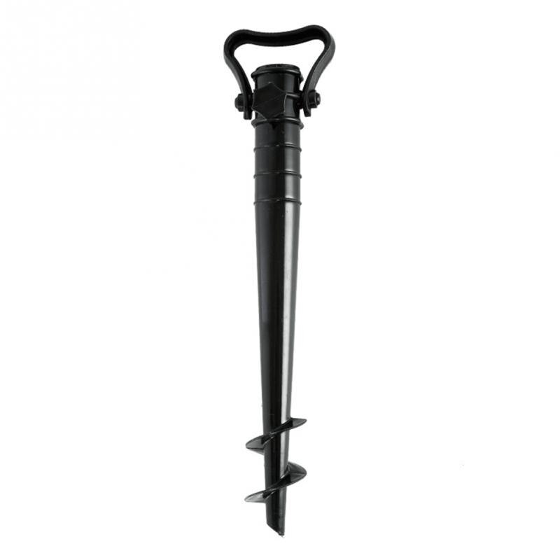 Manual Beach Umbrella Spike Parasol Fishing Stand Rain Gear Portable Windproof Garden Patio Outdoor With Handle Ground