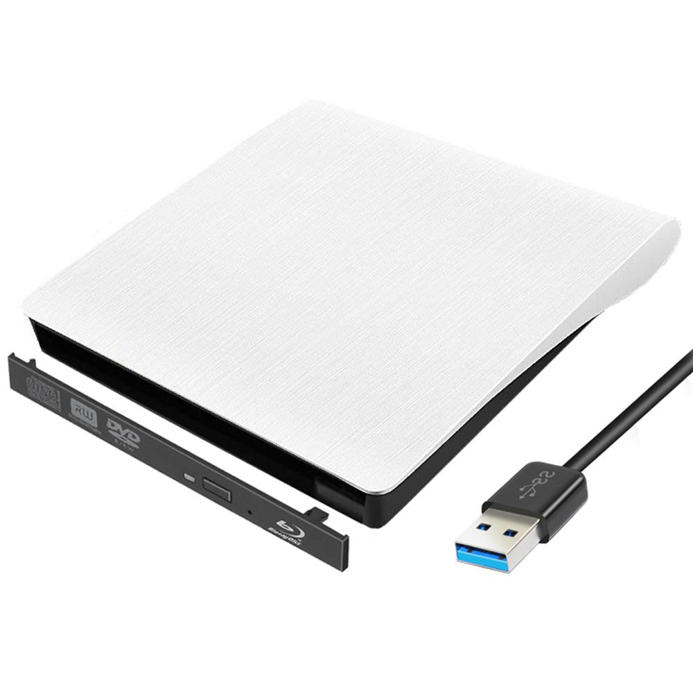 Wit Slim Hard Plastic Usb 3.0 Sata 9.0/9.5/12.7Mm Externe Blu-ray Dvd Behuizing CD-ROM Case Voor laptop Cd/Dvd Optische Drive: 12.7mm Blu-ray