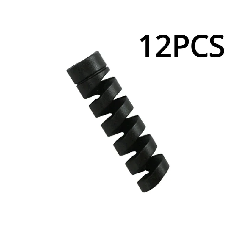 Protector de Cable Universal de silicona para Cable de datos, enrollador en espiral, organizador de Cable, cubierta para Cable de cargador USB de Iphone, 12 Uds.: Negro