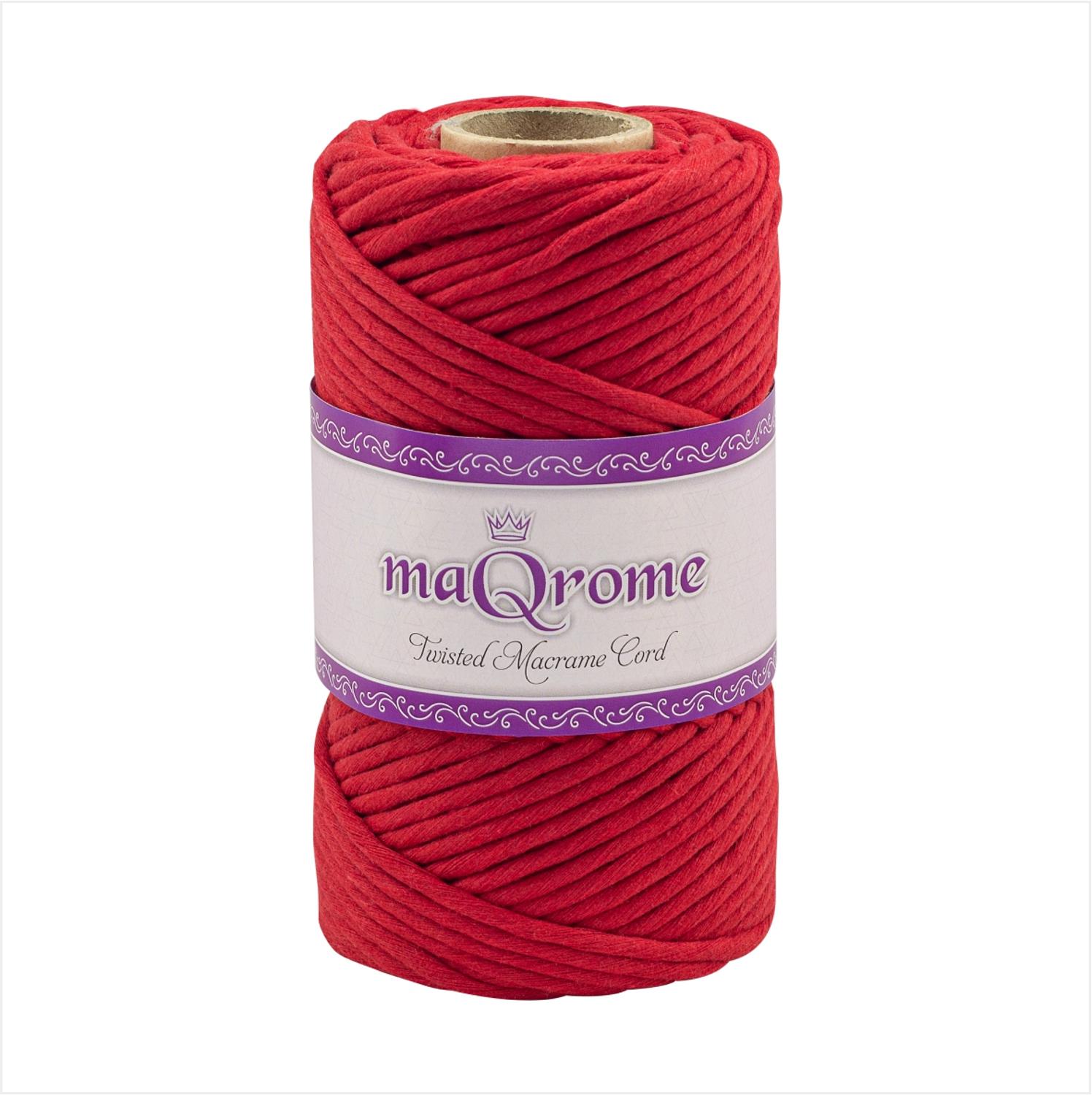 MaQrome Macrame Cord Single Twisted Yarn 3 mm: Red