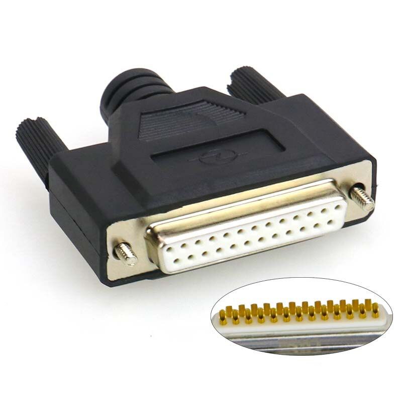 Zuiver koper plated DB25 mannelijke vrouwelijke 25-pin connector gelijmd behuizing print lijn connector: MULTI