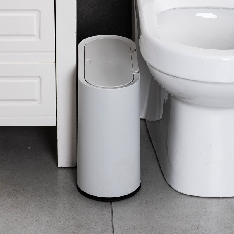 Household Bathroom Narrow Trash Can Office Living Room Toilet Kitchen Waste Storage Garbage Bin
