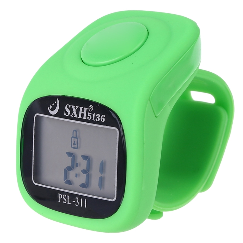 Contatore digitale a portato per conteggio delle Contatore elettronico digitale Tasbeeh Clicker portatile: verde