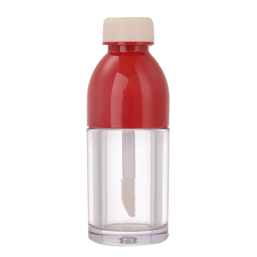 20 Stuks Roze Drank Fles Vormige Lege Lip Gloss Tube Containers Clear Mini Hervulbare Lippenbalsem Flessen Met Rubber Inzetstukken: Red-1pcs