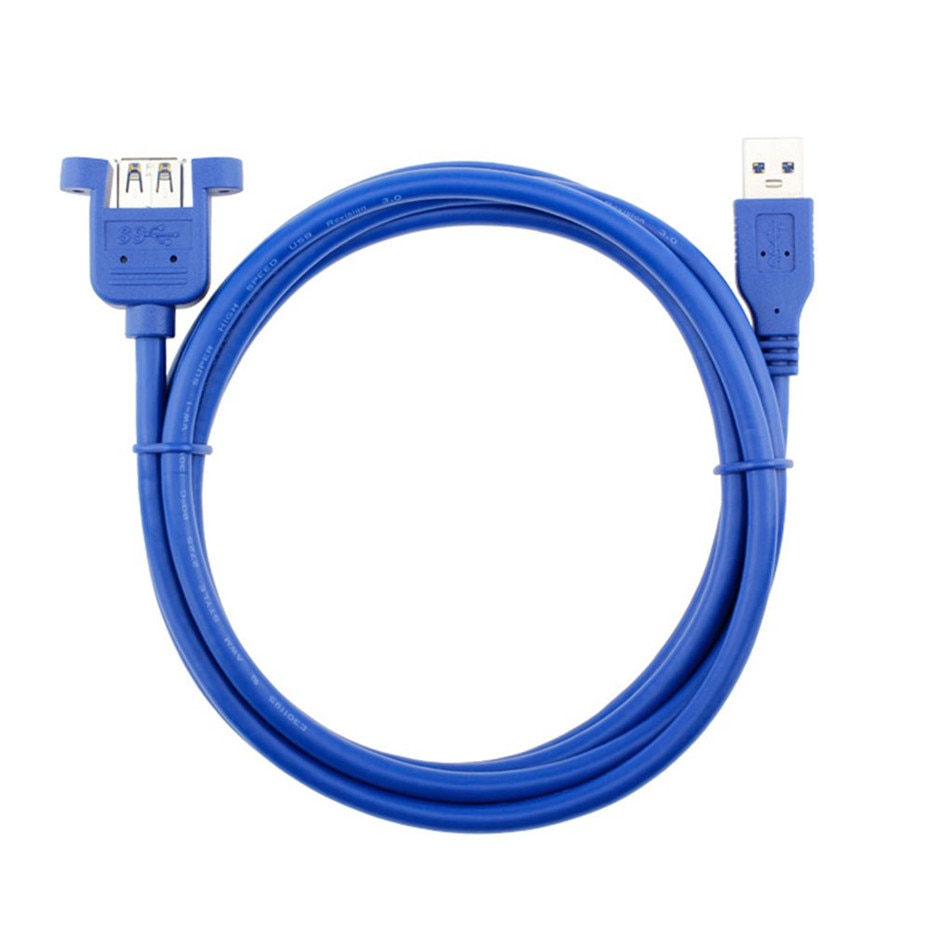 Usb kabel 3.0 forlænger han til hun forlænger kabel ledning dobbelt skærmet skrue panel montering 0.3m 0.6m 1m 1.5m 3m 5m