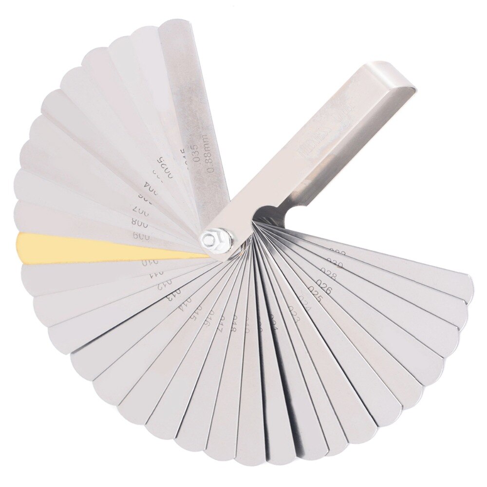 32 Blades Feeler Gauge Metric Gap Filler 0.04-0.88mm Thickness Gage For Measurment Tool