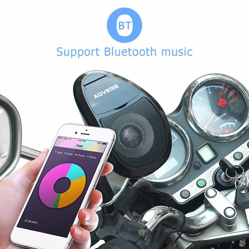 AOVEISE – haut-parleur Mt493 Bluetooth, système de son d'amplificateur, résistant aux intempéries, parfait pour les motos
