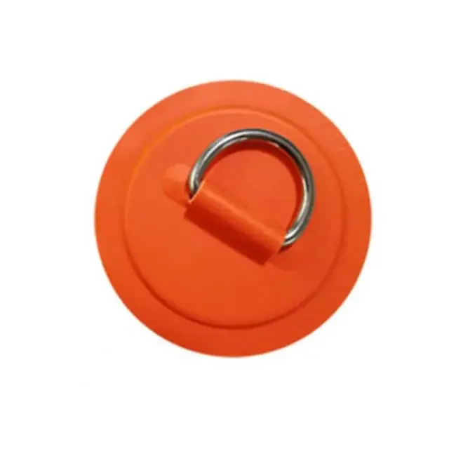 1PC Surfboard Dinghy Boat PVC Patch Stainless Steel DRing Pad Deck Rigging Rope Ring Buckle Kayaking Inflatable Boat Accessories: Orange