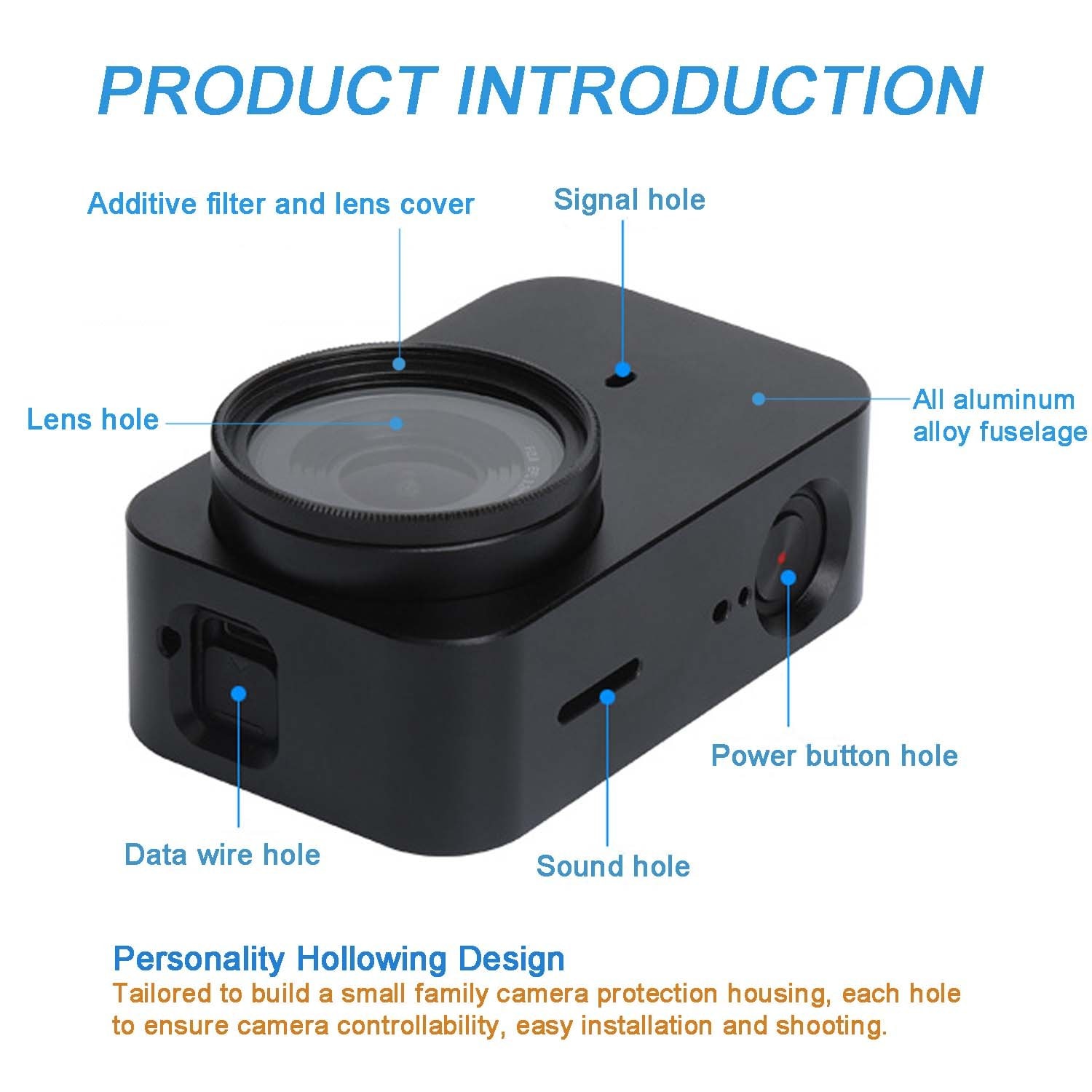 Top Cnc Aluminum Alloy Protective Case For Xiaomi Mijia Camera Cage Mount With 37mm Uv Lens For Mijia 4K Mini Sport Camera