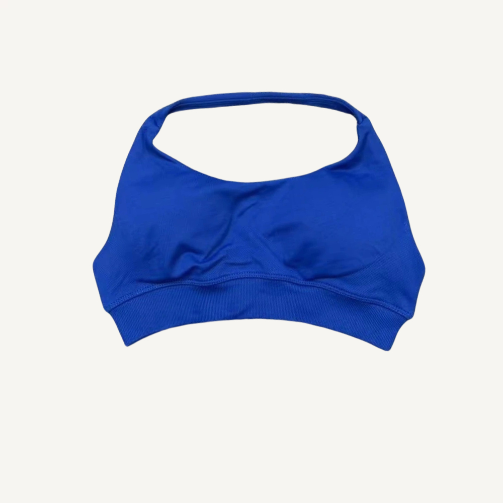 Reggiseno da yoga con cinturino imbottito senza schienale, tinta unita color caramello, fitness da donna, reggiseno da ciclismo, supporto per palestra, comodo reggiseno dinamico: L / Rosso
