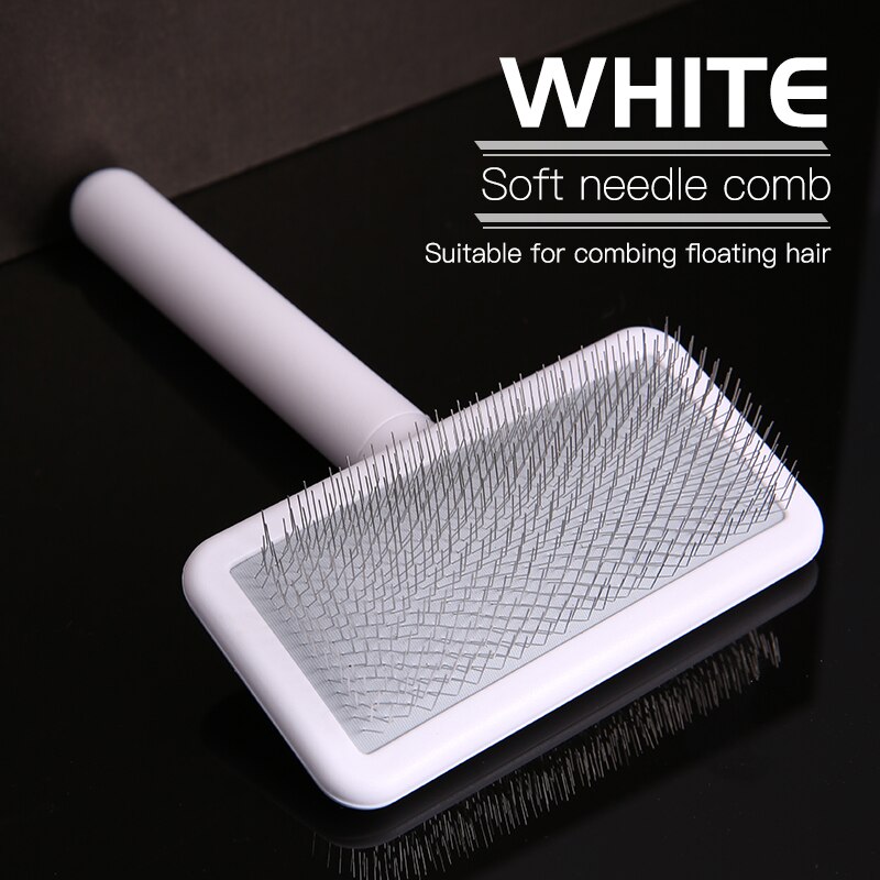Fenice Professional Dog Comb, Escova Unknotted, Agulha dura macia colorida, Removedor De Cabelo De Cão Fofo, Derramamento: Branco