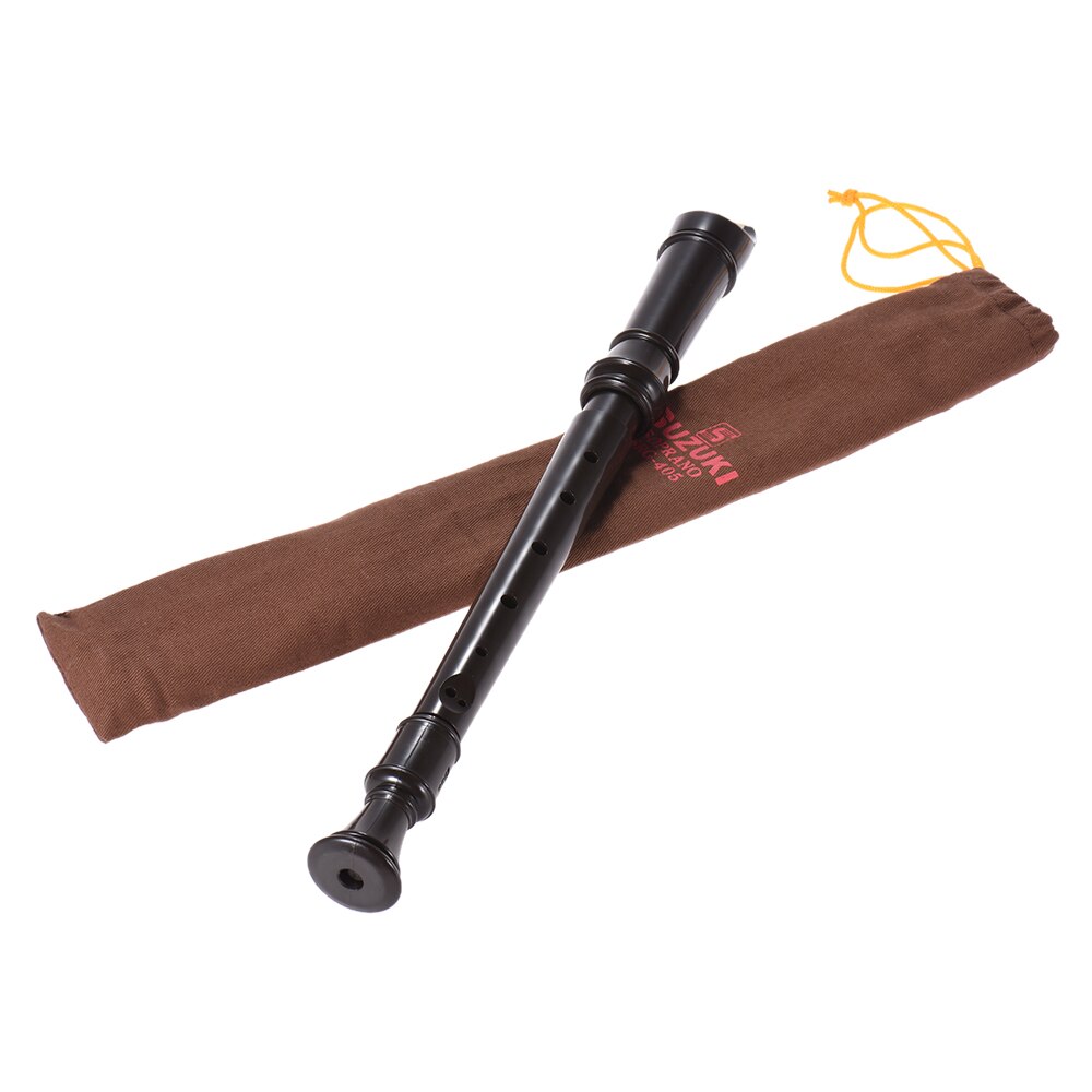 SRG-405 Detachable Soprano Recorder German-style 8 Holes Key of G with Bag Clearing Rod Musical Wind Instrument Brown