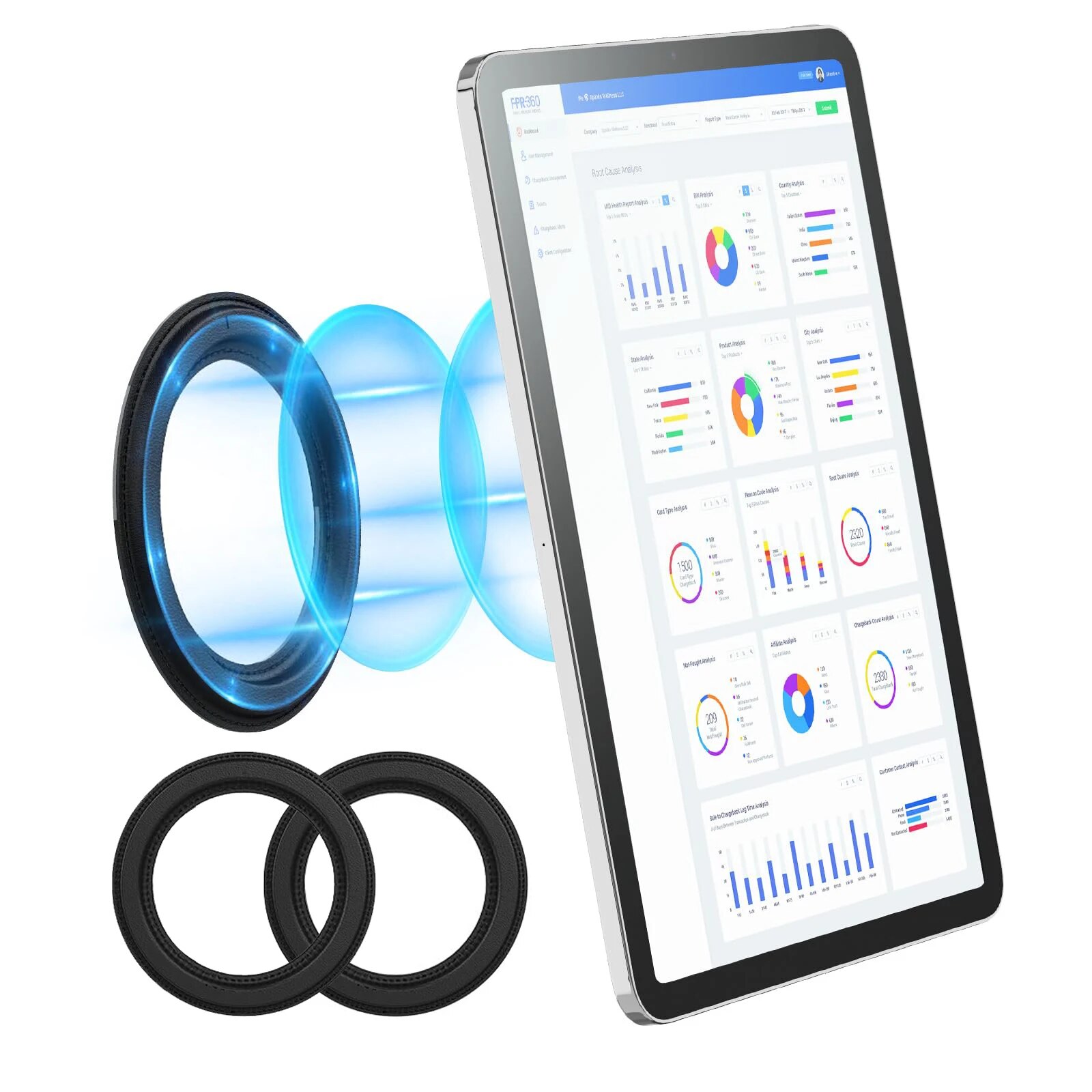 Magnetic Tablet Wall Mount,iPad Holder Mount,Cradle Magnet for IPad, SnapHold Magnetic Sticker for Home,Office,Fridge: black