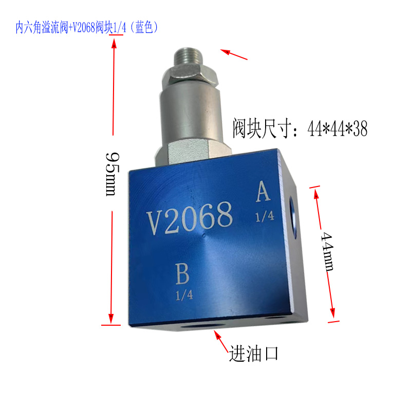 Hydraulic Manual Adjustable Pressure Safety Valve V2068 Thread Insertion Relief Valve Pressure Valve RV08: Dark Grey
