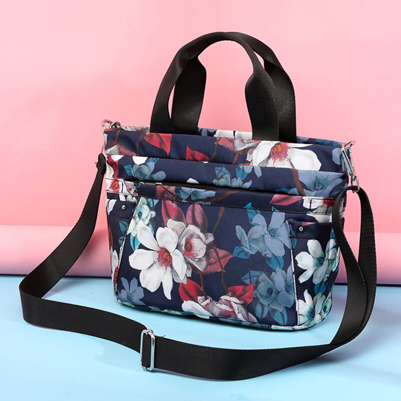 Bolso de mensajero con estampado de flores para mujer, bandolera de nailon resistente al agua, de , bolso de hombro