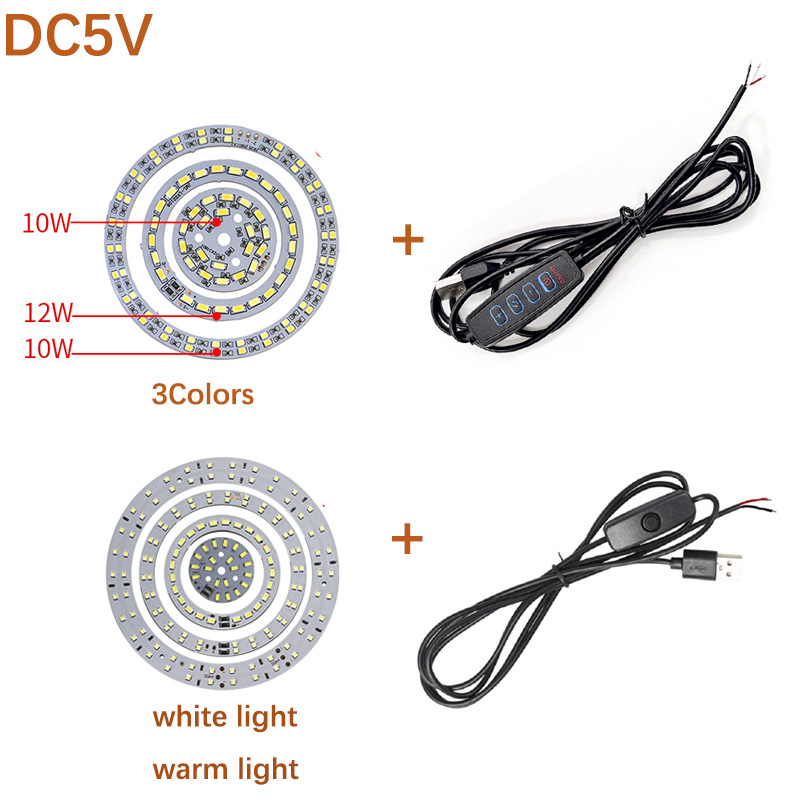1 ST LED Chips DC5V Dimbare Lichtkaart 5730SMD Enkele/Drie Kleur LED lichtbron 10 W/12 W Met USB Dimmer Controller 1.5 m lijn
