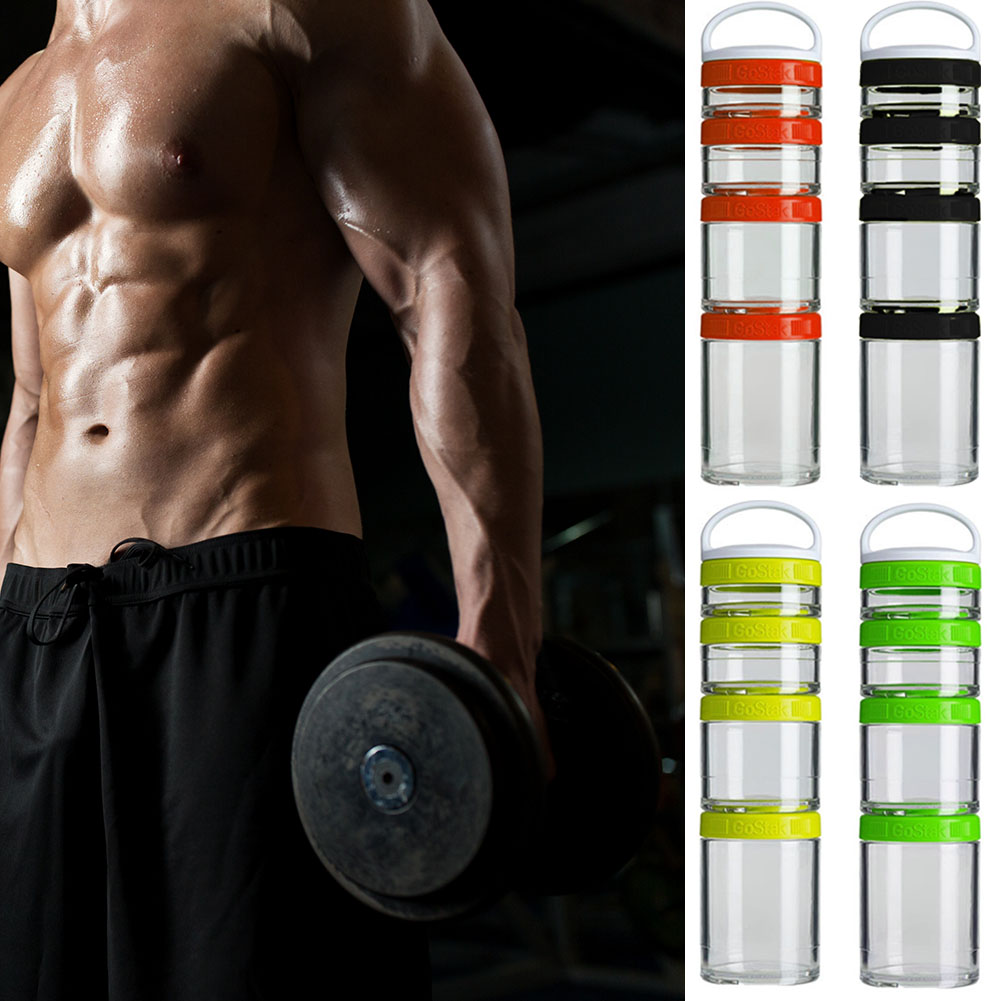 Easy Clean Food Snack Storage Jar Home Travel Four Containers Keep Fresh Twisting Lock Removable Handle Dustproof Stackable