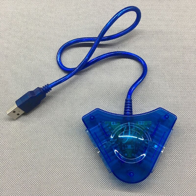 USB Game Controller Adapter Dual Port Controllers to PC USB Adaptor for PS1/PS2