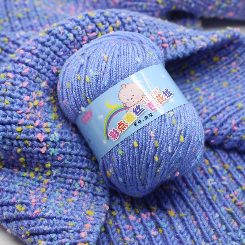 50g Acrylic Knitting Yarn with Colorful Dot Crochet Thread Chunky Wool Spot Pattern DIY Woven Hook Baby Sweater Sock Diaper