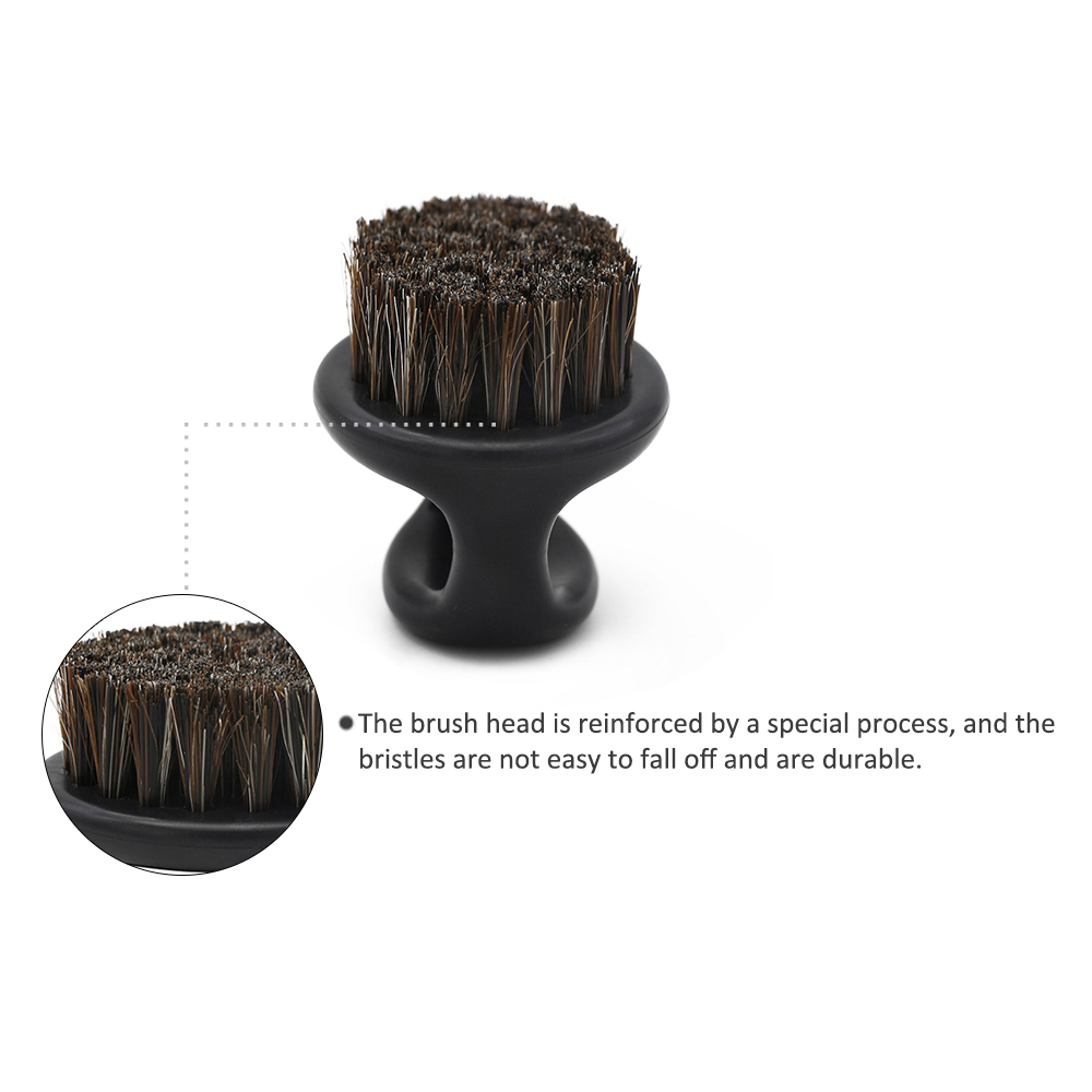 Anillo de barbería, cepillo para el pelo, cerdas de caballo, cepillo para Barba, cepillo de afeitar para hombres, cepillos portátiles para Barba de peluquero, cepillo de limpieza Facial para salón