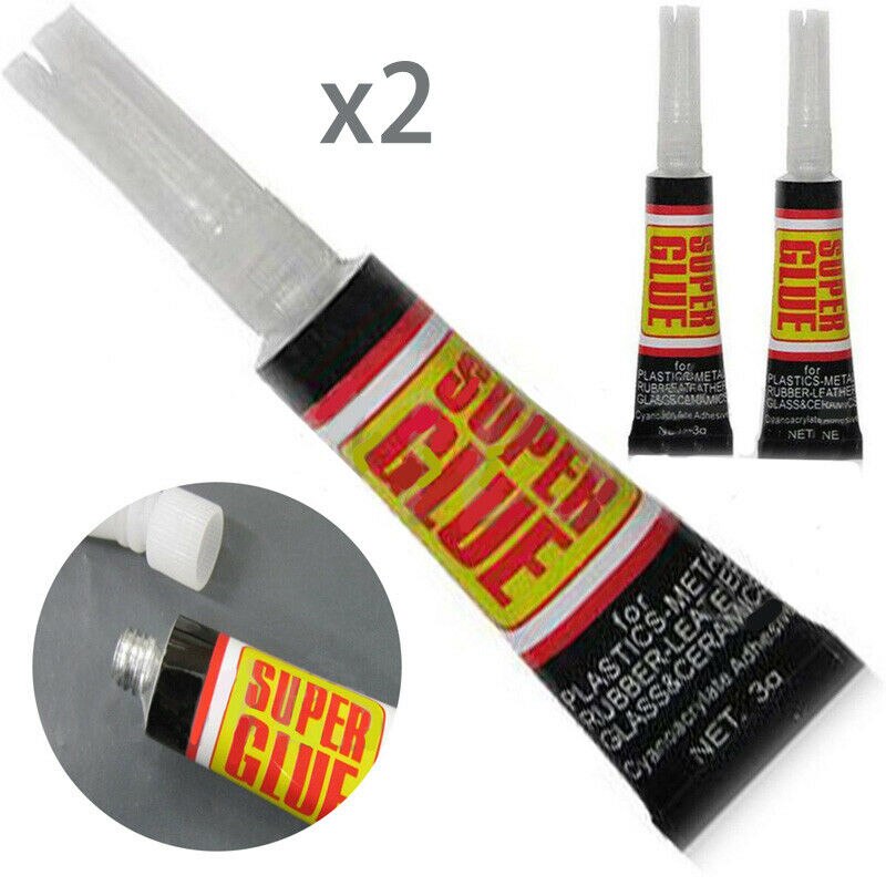 Vloeibare Super Lijm Instant Sterke Bond Leer Hout Rubber Metaal Glas Cyanoacrylate Lijm Briefpapier Winkel Nail Gel: 2pcs