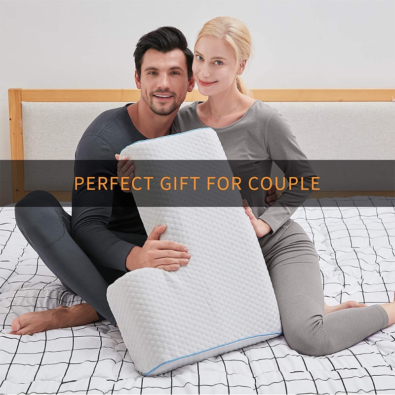 Oreiller de couple avec repose-bras en mousse à mémoire de forme, Anti-pression des mains, soulagement de la douleur au cou, coussin Cervical de couchage arqué