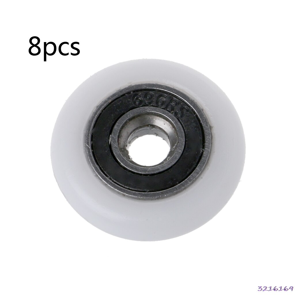 8 Pcs Douche Deur Runner Rollen Wielen Katrollen Vervangende Onderdelen 23Mm Diameter
