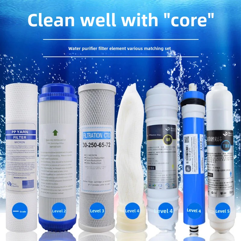 Universal 10-Inch Water Purifier Filter Cartridge Set Annual Pack PP Cotton Particle Activated Carbon Purification Equipment Acc