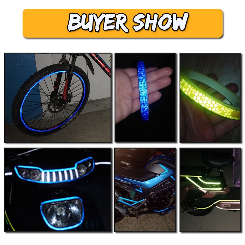 Cykel reflekterende klistermærker tape mtb cykelhjul fluorescerende klistermærke tape reflektor klistermærke cykling dekoration cykel tilbehør