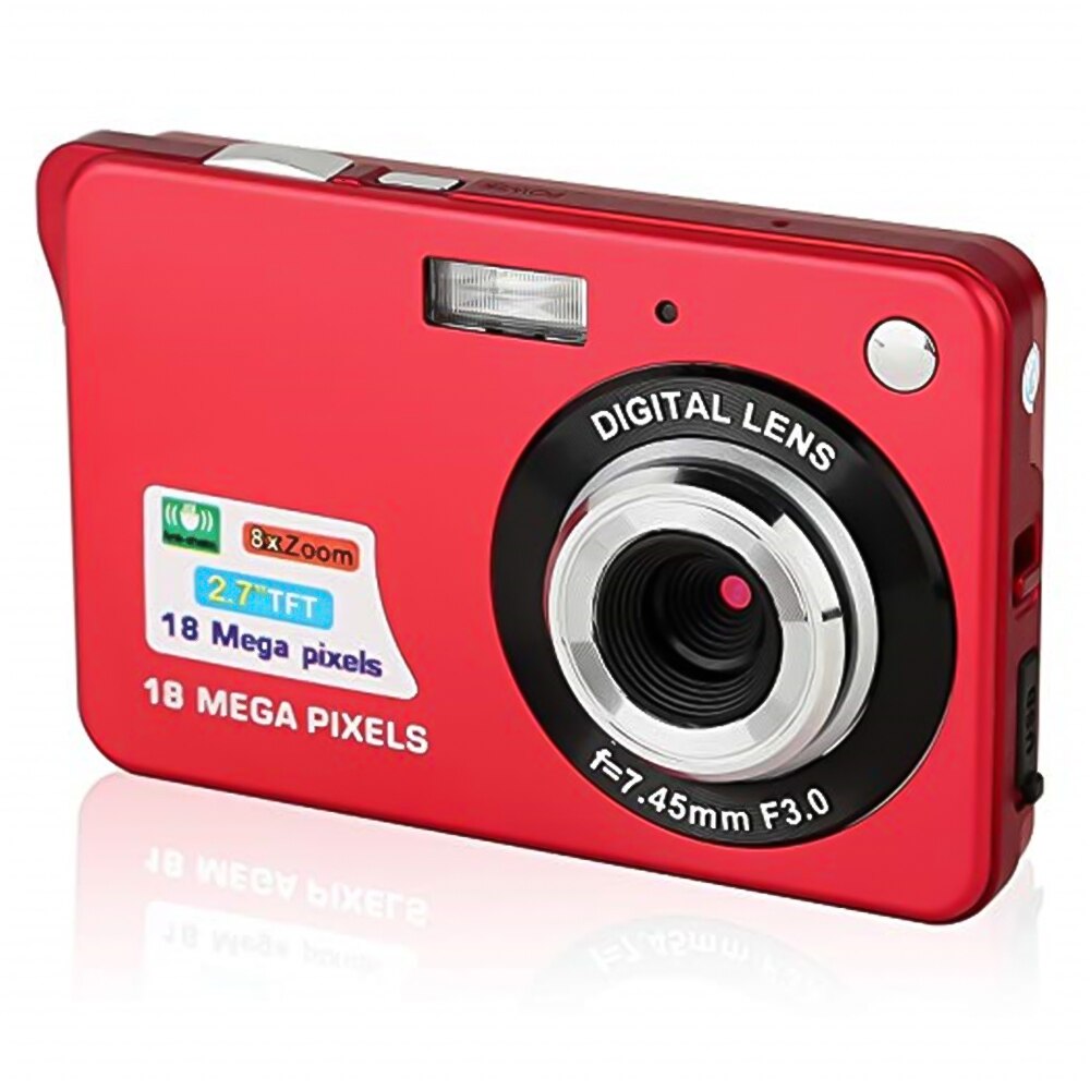 Mini caméra Portable 2.7 "720 P 18MP 8x Zoom TFT LCD HD appareil Photo numérique caméscope vidéo DV Anti-secousse Photo pour enfants caméra: Rouge / With 32GB TF Card